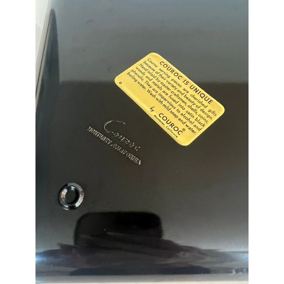 NEW Vtg 1960s COUROC Two Cat MCM Wood Brass Inlay Handcrafted Serving Tray JL - Picture 6 of 11